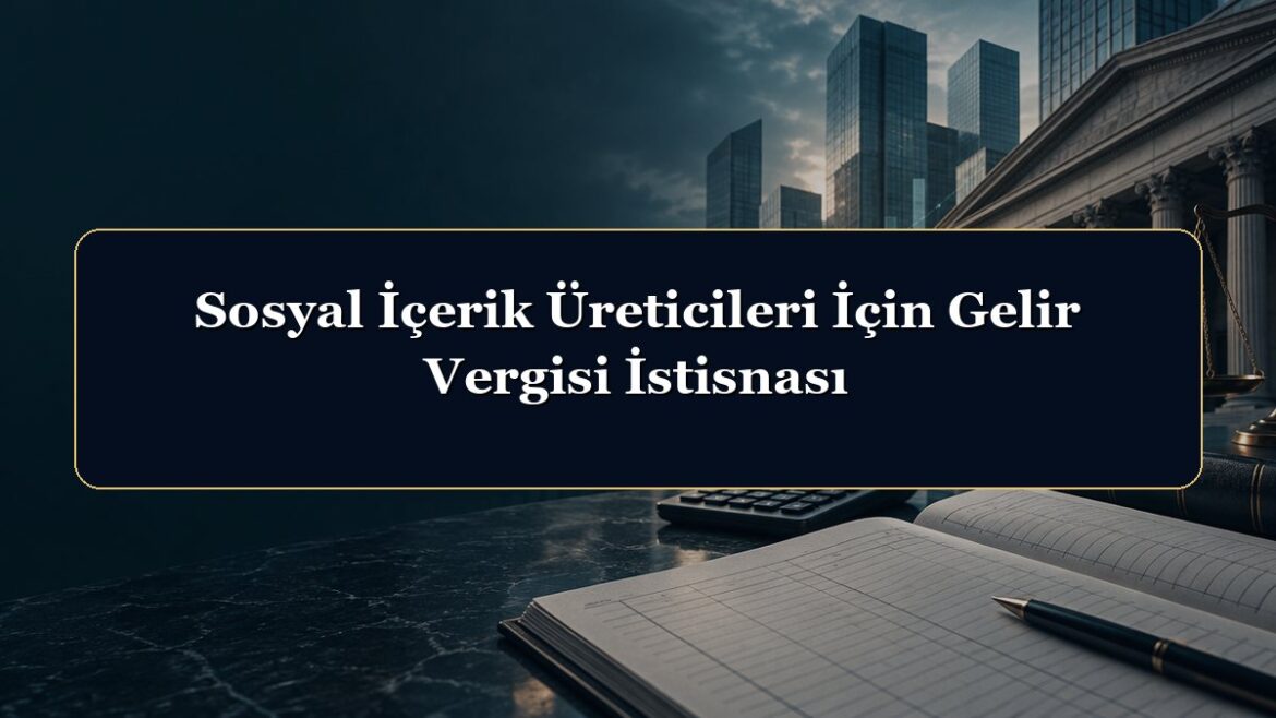 Sosyal İçerik Üreticileri İçin Gelir Vergisi İstisnası