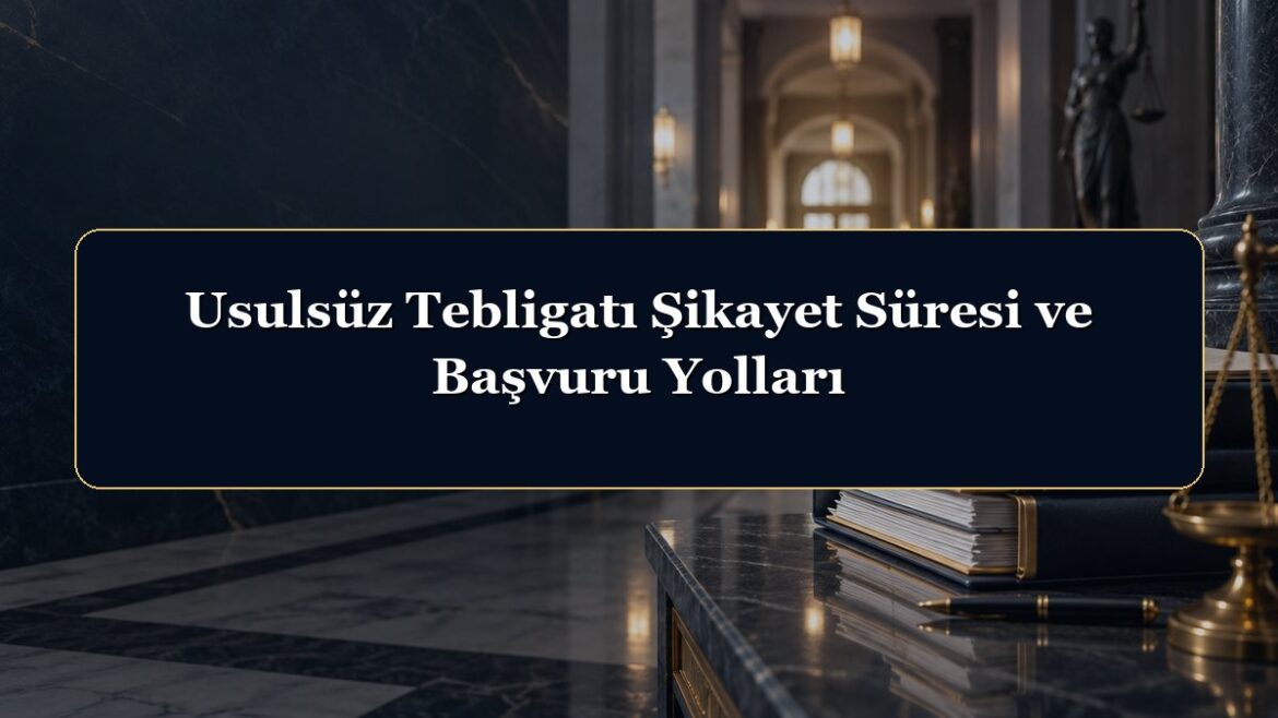 Usulsüz Tebligatı Şikayet Süresi ve Başvuru Yolları
