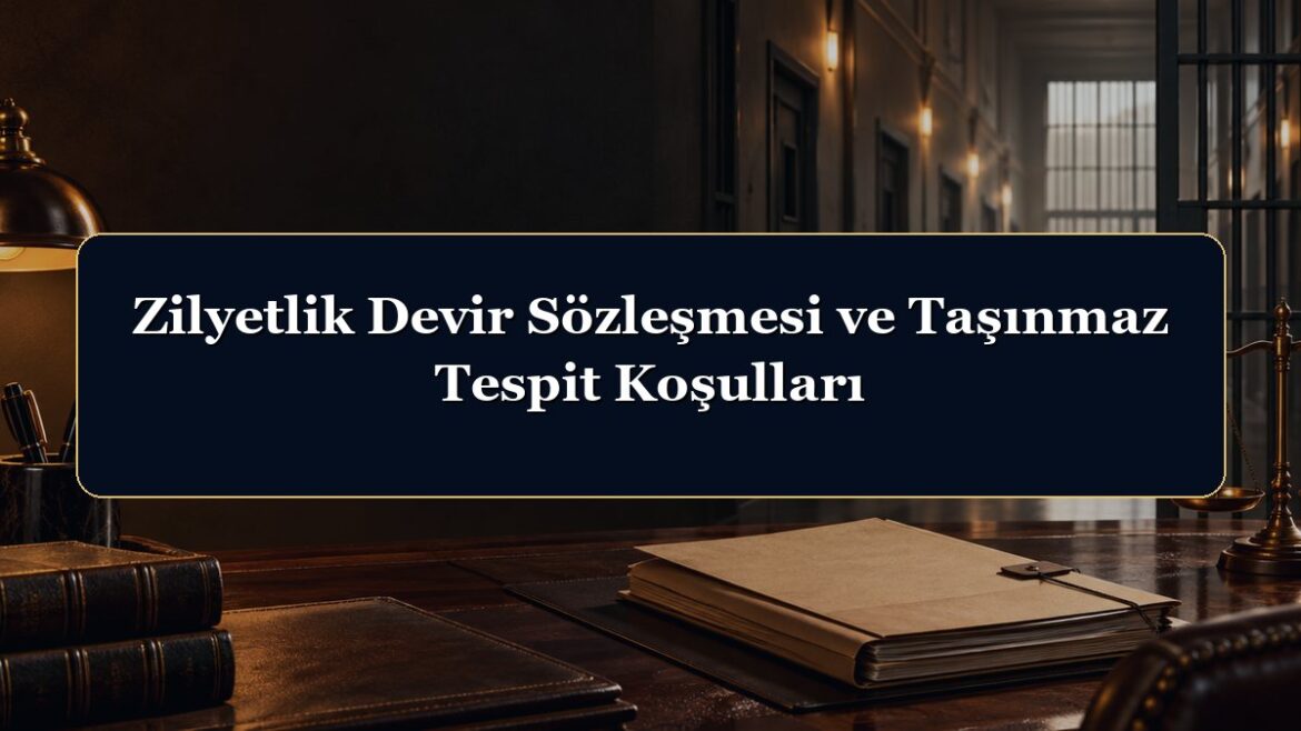 Zilyetlik Devir Sözleşmesi ve Taşınmaz Tespit Koşulları