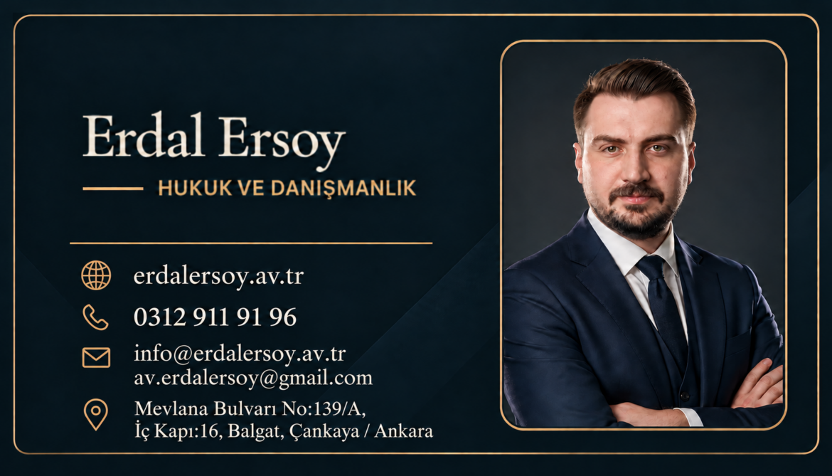 Avukat Erdal Ersoy yüksek kaliteli kartviziti: 0312 911 91 96, info@erdalersoy.av.tr, av.erdalersoy@gmail.com; Balgat, Çankaya, Ankara.